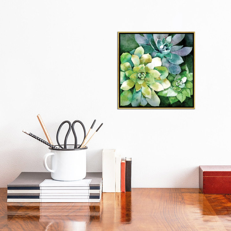 «Summer Succulents» par Conrad Knutsen, impression sur toile tendue sur châssis, H 16 po x l 16 po x P 1,5 po, Pas de tapis
