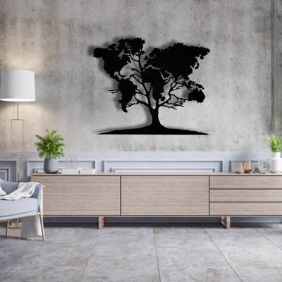 Handmade Traditional Trees And Nature Wall Decor on Metal