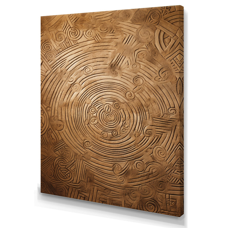 Gwyndaf Gold Maze sur impression sur toile, H 32 po x l 16 po x P 1 po, Toile tendue