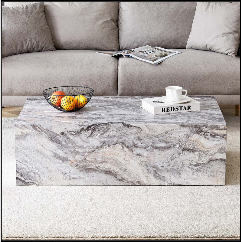 Table basse en panneau de fibres à densité moyenne Inch, Gris, 11.81" H x 39.37" L x 23.62" W