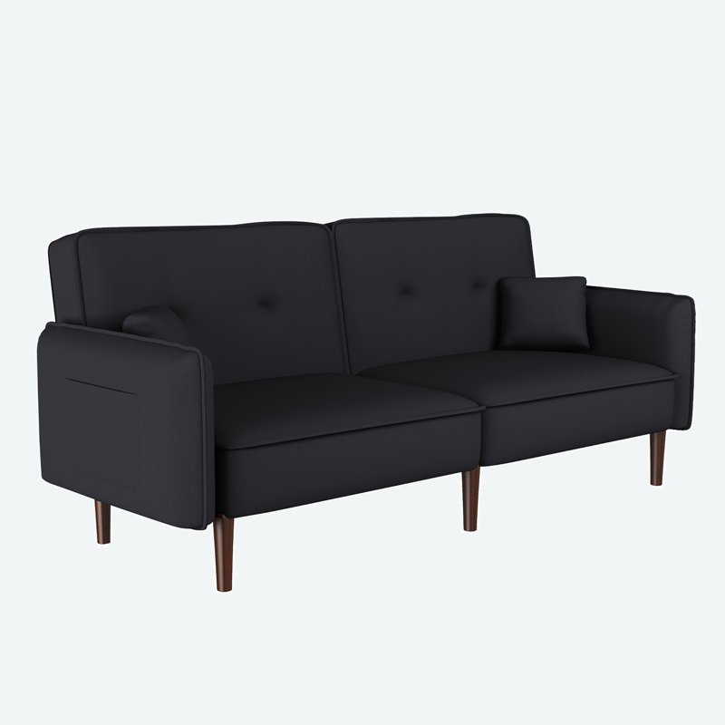 Canapé convertible Bohlman, 100 % polyester noir