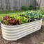 Lit de jardin surélevé en métal galvanisé de 18 po de hauteur (paquet de 2), boîte à fleurs ovale en métal 4 x 2 pi pour planter des légumes-991211783