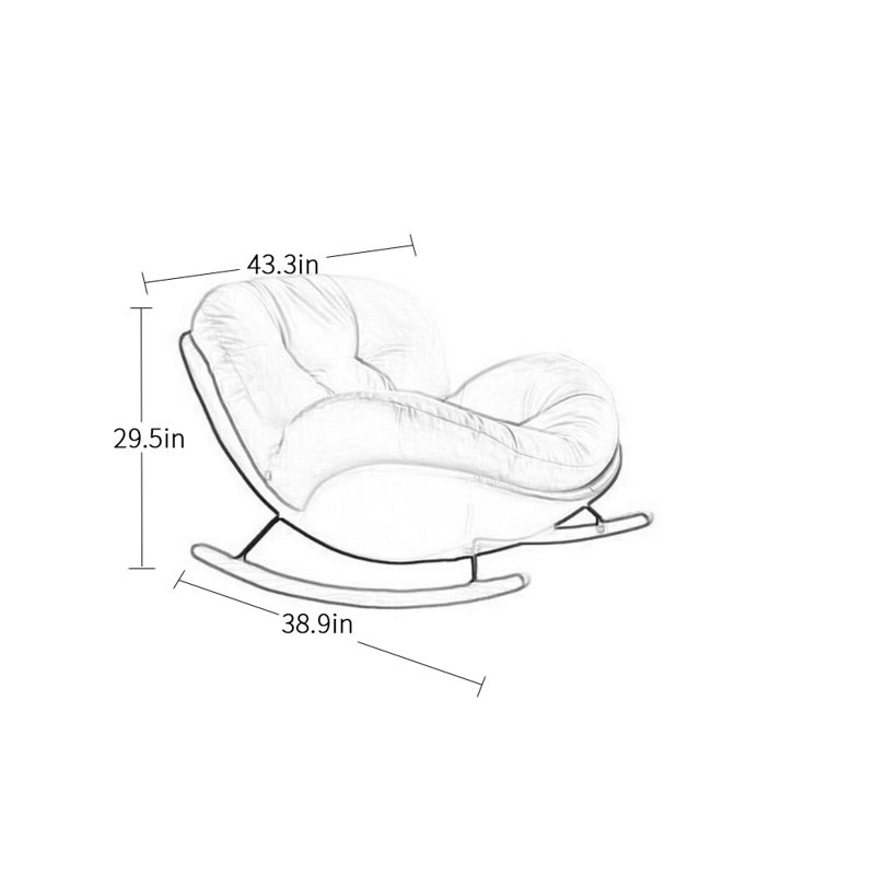 Chaise berçante crème légère et luxueuse, Noir
