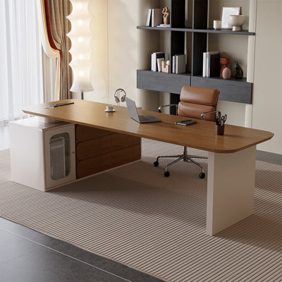 Bureau de direction 78,74 "en bois massif luxueux et de qualité supérieure