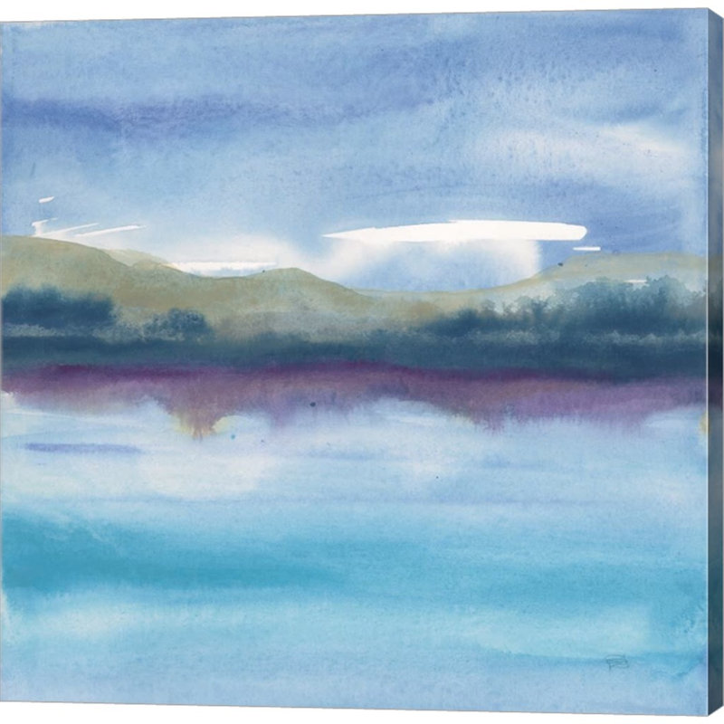 «Violet Reflection I» par Chris Paschke - peinture sur toile tendue, Toile tendue, H 24 po x l 24 po x P 1,5 po