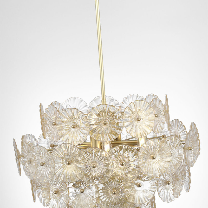 Julie Neill Gianna 24" Chandelie, Gold, Hand-Rubbed Antique Brass