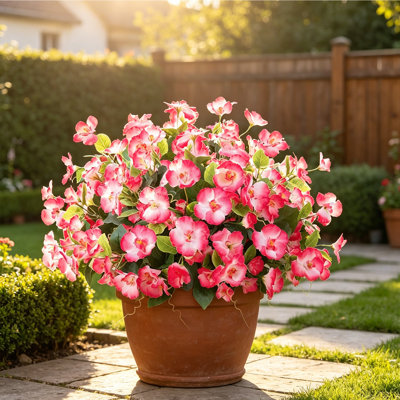 6 Bundles Artificial Flowers Plants for Outdoors Spring Decoration Hibiscus Tropical Flowers Artificial Realistic UV Resistant Fake Flowers for Outside Planter Porch Patio Balcony Yard