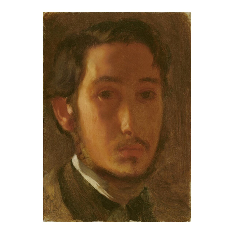 Autoportrait avec collier blanc par Edgar Degas - Impression giclée, H 20 po x l 16 po