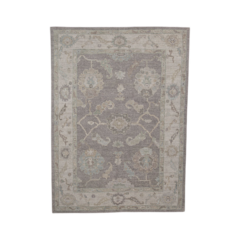 Tapis turc Oushak fait à la main 5 pi 3 po x 7 pi 1 po