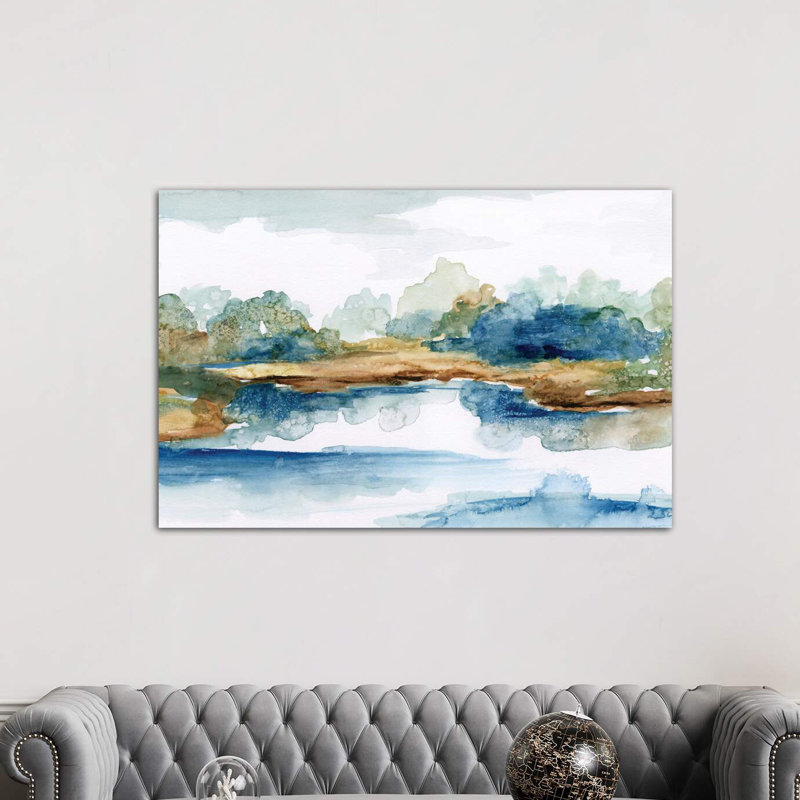 Blue Serenity by Nan - Wrapped Canvas Painting, 152.5 cm H x 101.5 cm W