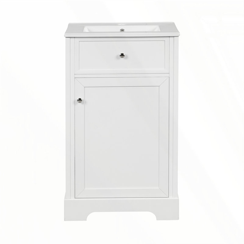 Meuble-lavabo de 20 po avec lavabo, Blanc