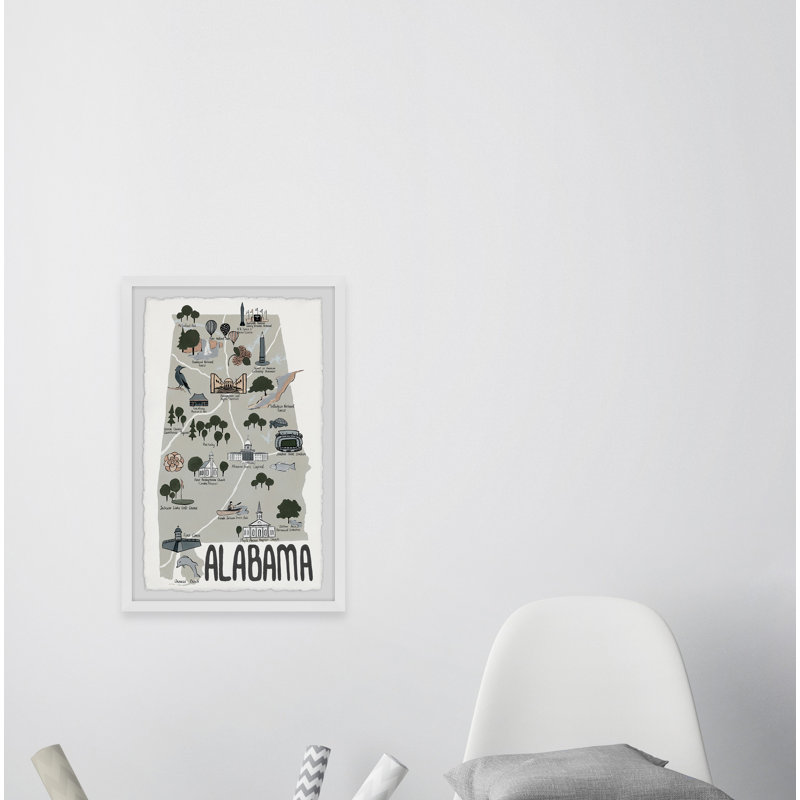 Grey Alabama Spots - Impression de cadre photo sur papier, H 12 po x l 8 po x P 1,5 po