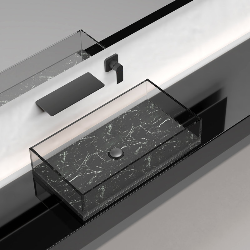 Waterfall Bathroom Sink Faucet, Matte Black