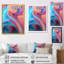 Toile transitionnelle rose et bleu I - art abstrait sur toile-14224313-218736196