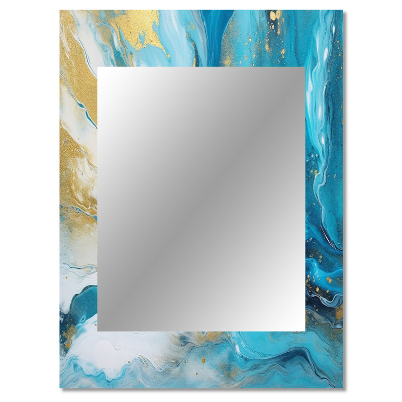 Miroir mural Melissus Turquoise, 40 po x 30 po