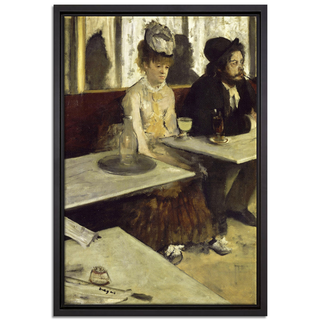 Gerahmtes Leinwandbild In a Café von Edgar Degas