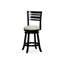 Tabouret de comptoir avec dossier à lattes, tissu beige - tabouret pivotant à hauteur d'utilisation longue, conception à double boulon