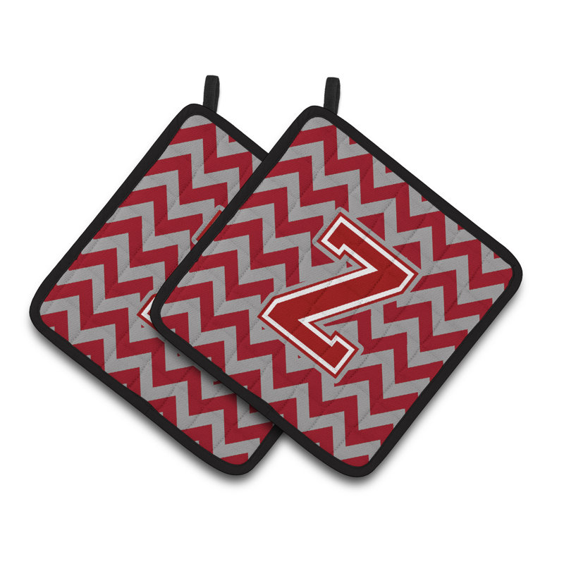 Caroline's Treasures Polyester Potholder, Z, Dark Red/White