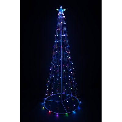 82.67'' Christmas Tree Multi-Function Lighted Display LED Tree with Star