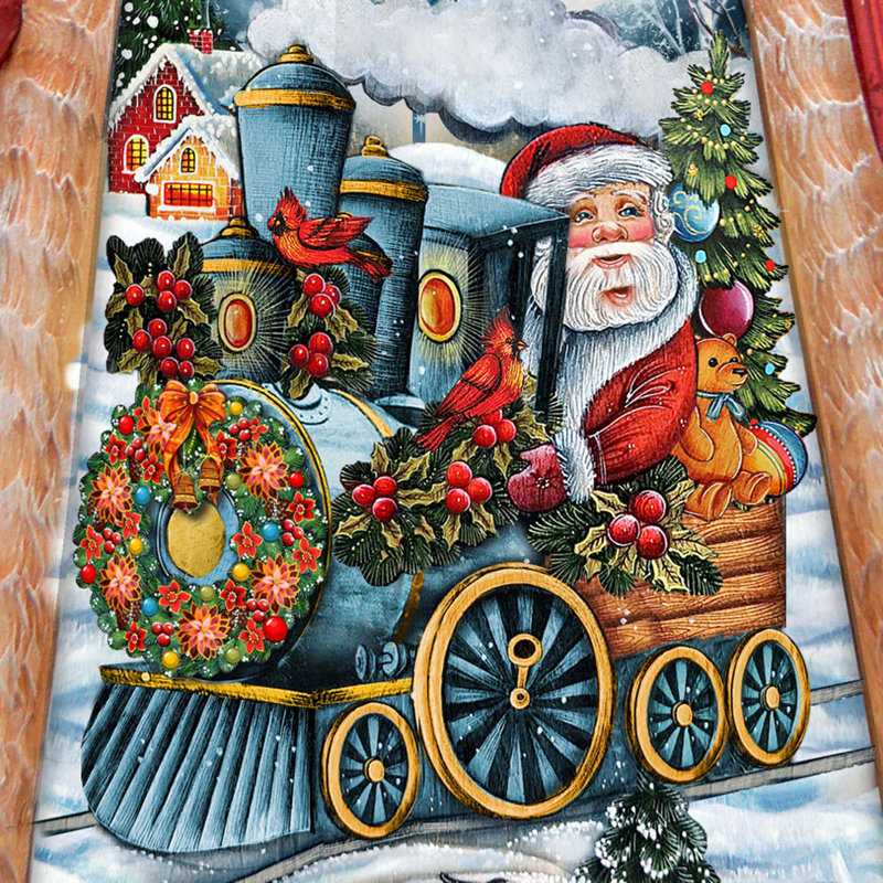 Figurine chef-d'œuvre de père Noël sculptée sur bois