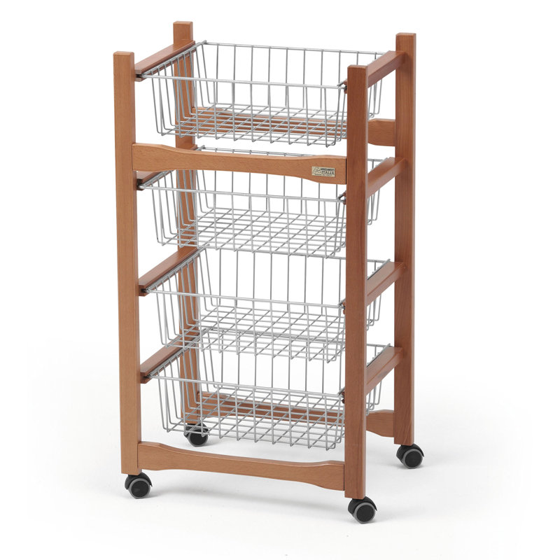Overstreet Solid Wood Bar Cart