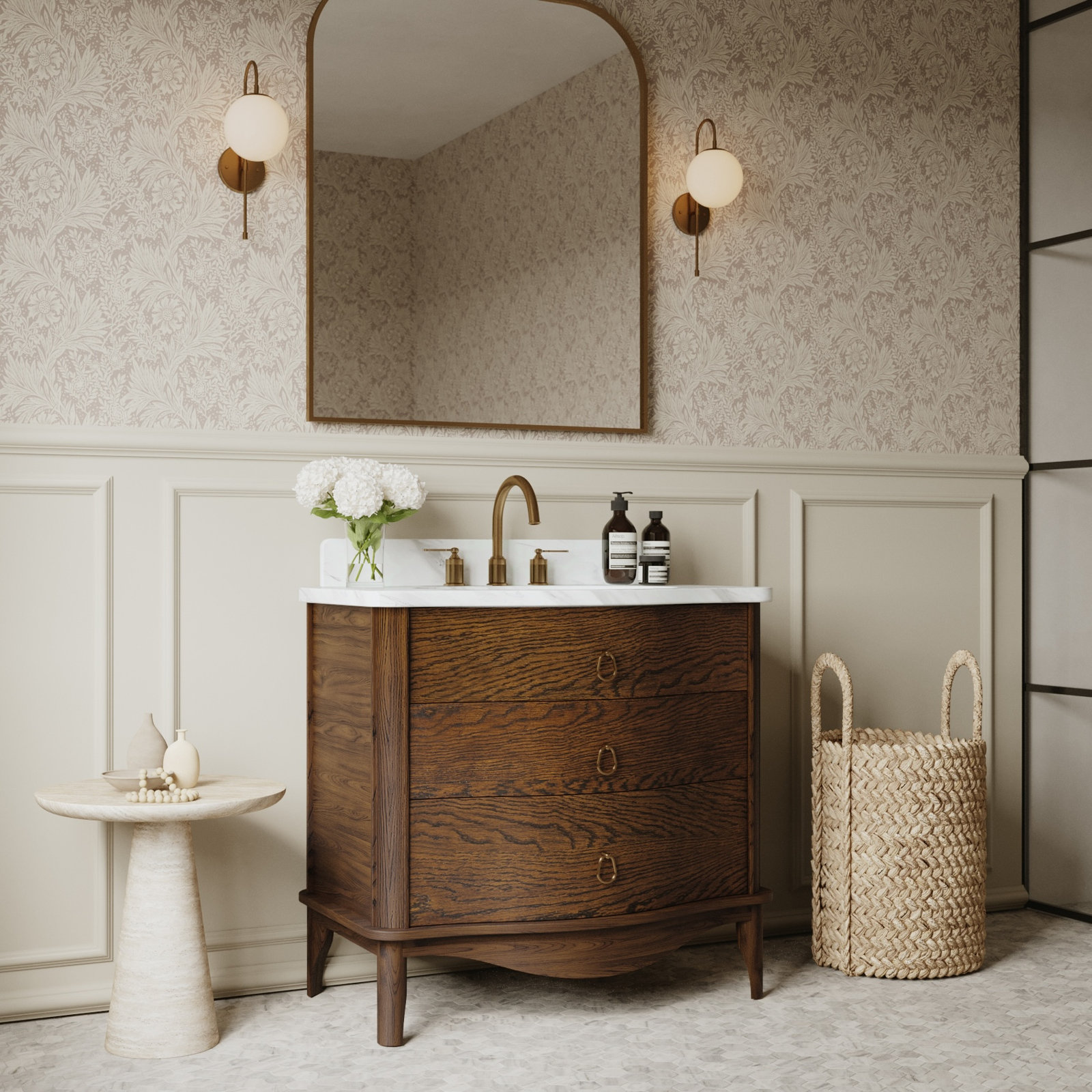 Emmy Bathroom Vanity, 36'', Enhanced Brown Oak