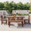 Ensemble repas d'extérieur en bois d'acacia de haute qualité (1 table, 1 banc, 4 chaises) - Idéal pour la terrasse, le balcon, la cour