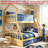 Twin Over Full Solid Wood House Bunk Bed, Non-Toxic Finish Bed Frame with Guardrail & Stairs-993786272