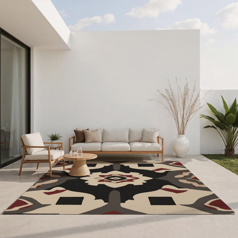 Tapis intérieur et extérieur Chronicle Crest, Rectangulaire 3 pi x 5 pi