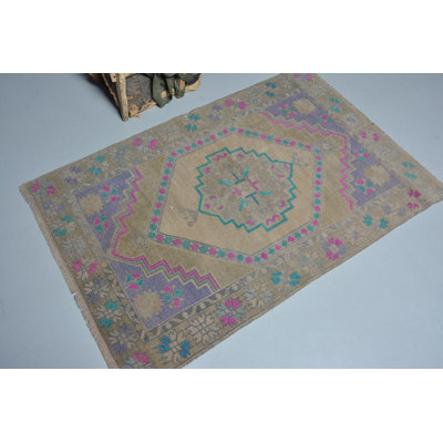 Tapis oriental, tapis rétro, tapis bleus, petits tapis 3,1 x 4,7 pi, tapis turc, tapis de luxe