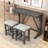 Betsons 3 - Piece Dining Set, Dining Table with USB Port and Upholstered Stools-1254887115-1254887125-1254887124
