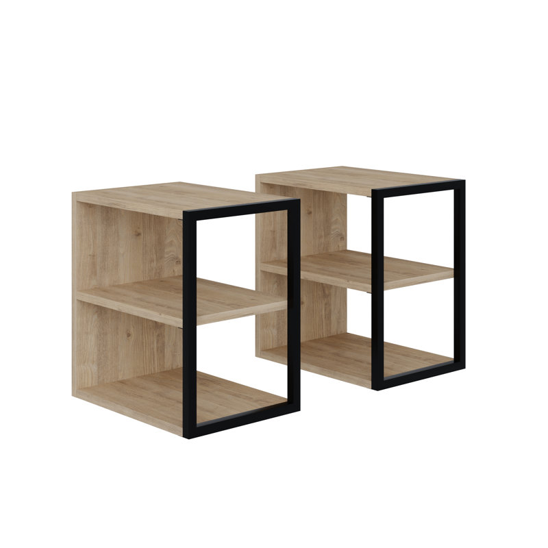 Sebi Side Table Set, Sapphire Oak