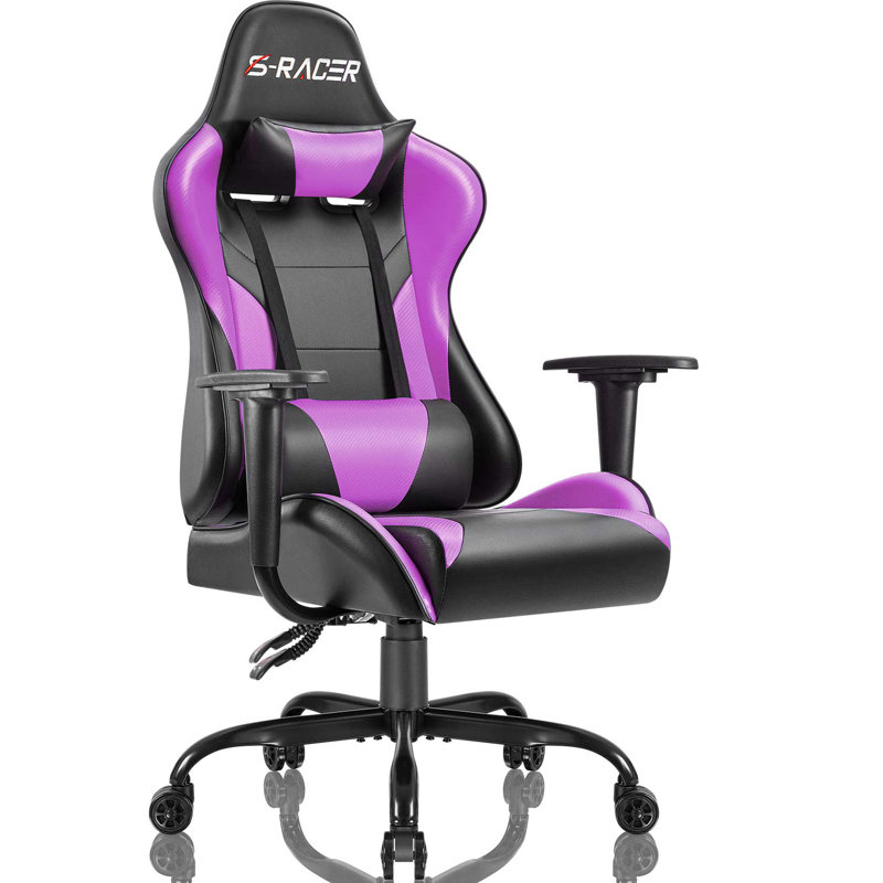 Homall High-Back Adjustable Reclining Ergonomic Faux Leather PC & Racing Game Chair, Purple