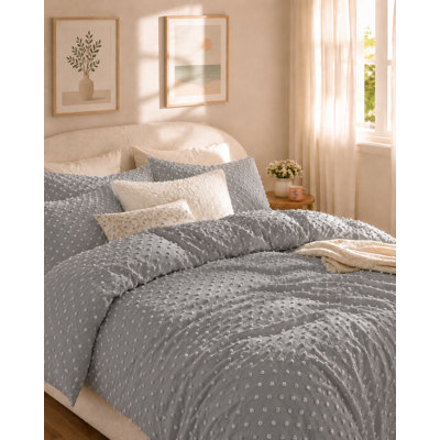 Ensemble de housse de couette brodée à pois toutes saisons Swift Home