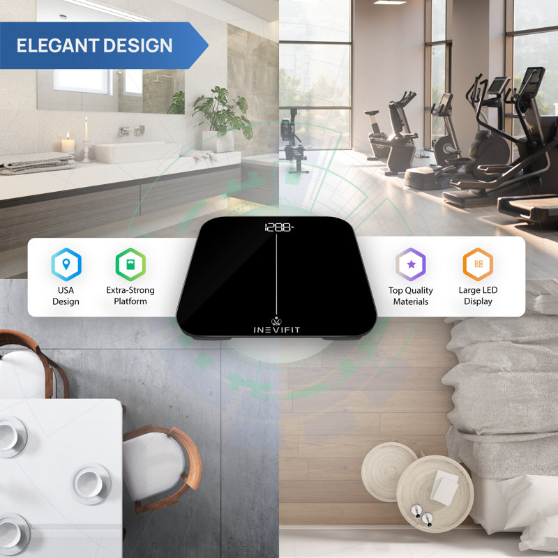 INEVIFIT Smart Digital Bathroom Scale, Black