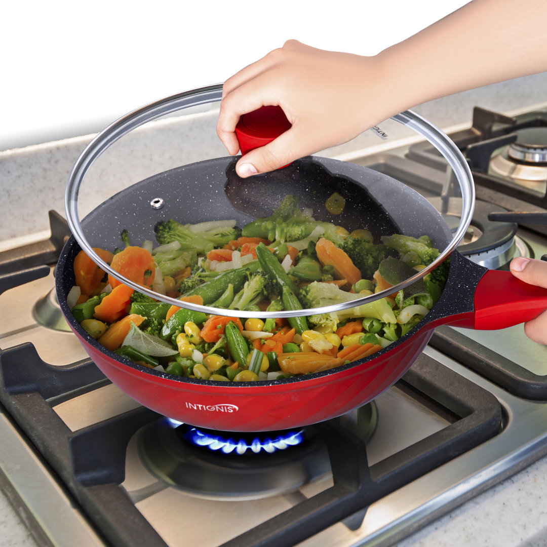 INTIGNIS 30'' Non-Stick Aluminium Wok with Lid