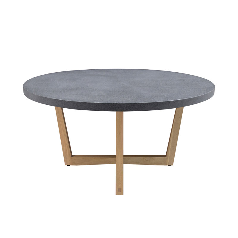 Teak Round Solid Wood Base Dining Table