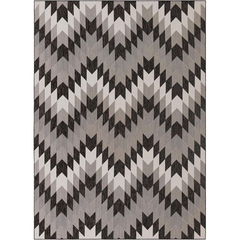 Tapis noir Aucun Nykeia, Rectangle 10 pi x 14 pi 1 po