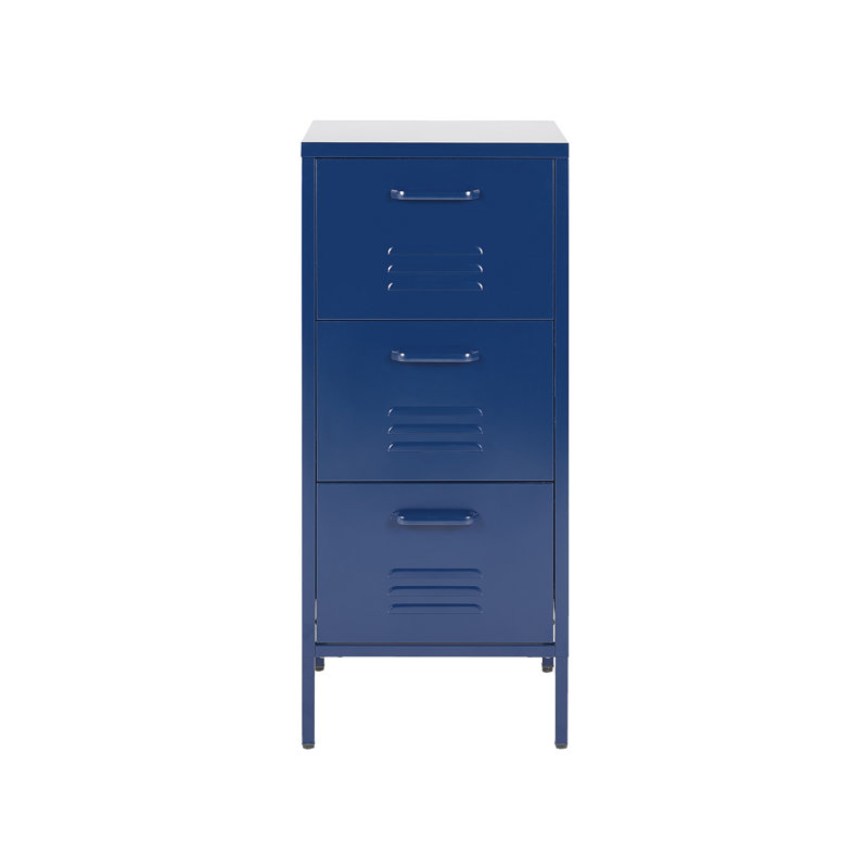 Montz 43cm W 3 - Drawer Chest of Drawers, Blue