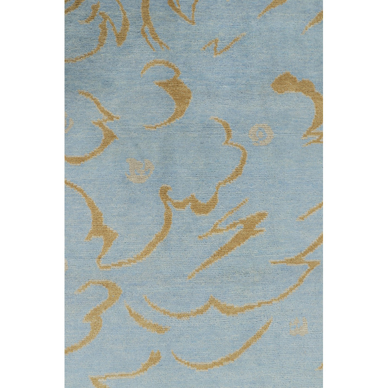 Art Deco Hand Knotted Wool Geometric Area Rug, Rectangle 9' x 12'