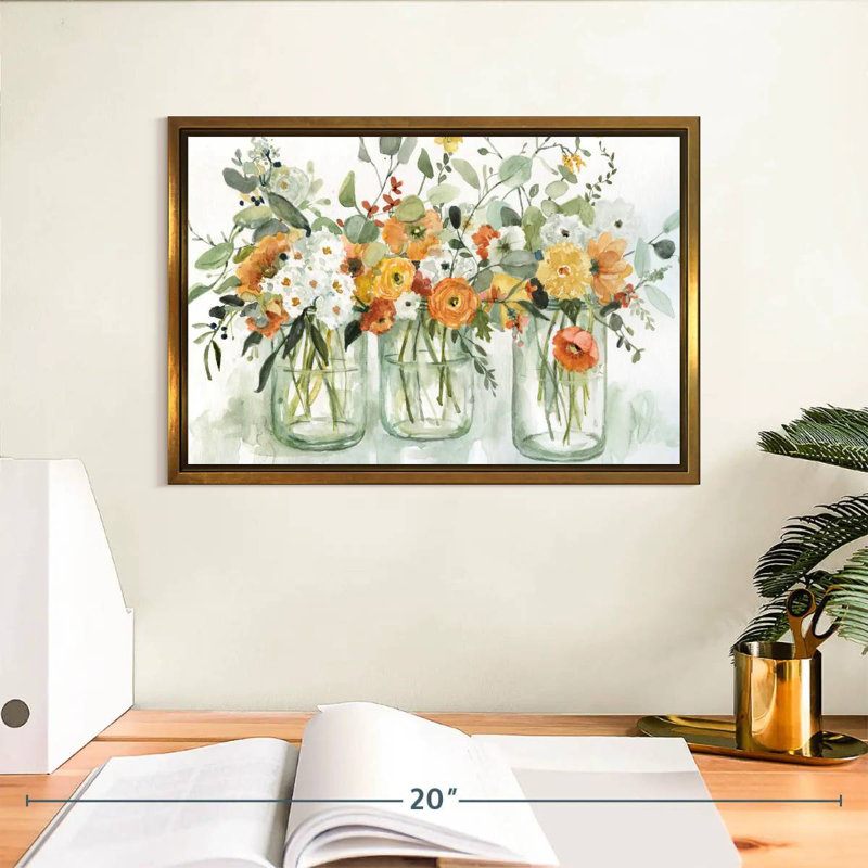 Trois Beautés, Cadre flottant doré, 13 po x 9 po