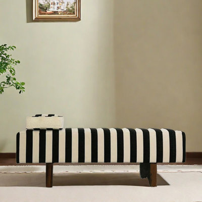 Banc en bois massif avec repose-pieds