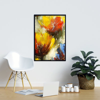 "Fleurs jaunes texturées" sur toile