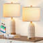 22" Coastal Touch Control Bedside Table Lamps with Dual USB Ports and Bulbs-2042651026