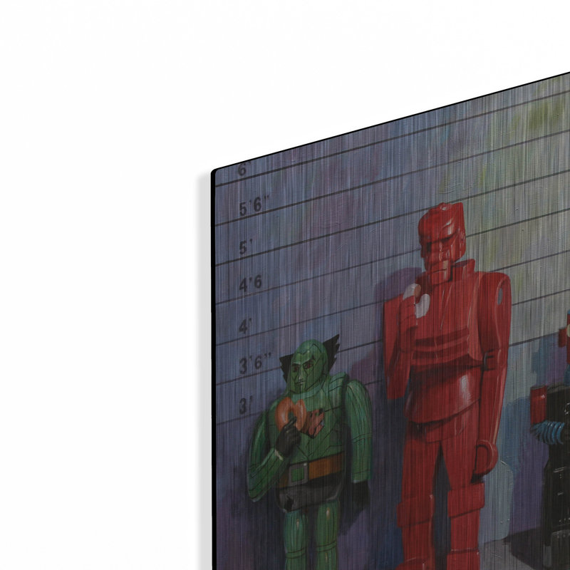 «Line-Up» par Eric Joyner, art mural en métal, H 12 po x l 36 po