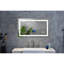 Miroir mural de salle de bain 32x24 avec brouillard, finition soignée - Aluminium blanc incassable