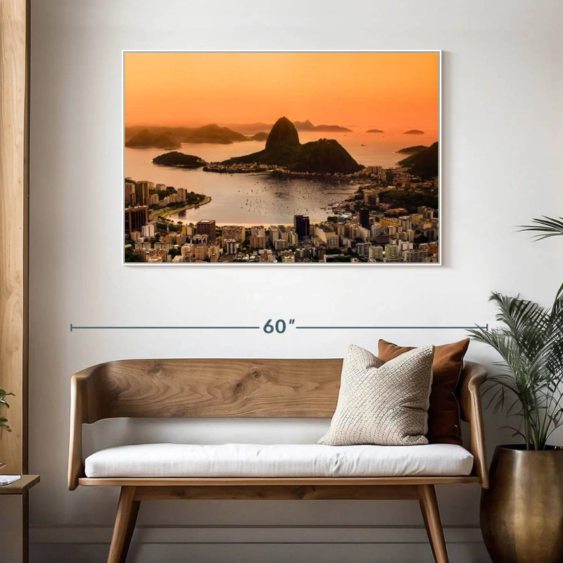 Rio de Janeiro, 46 po x 31 po, Cadre flottant blanc