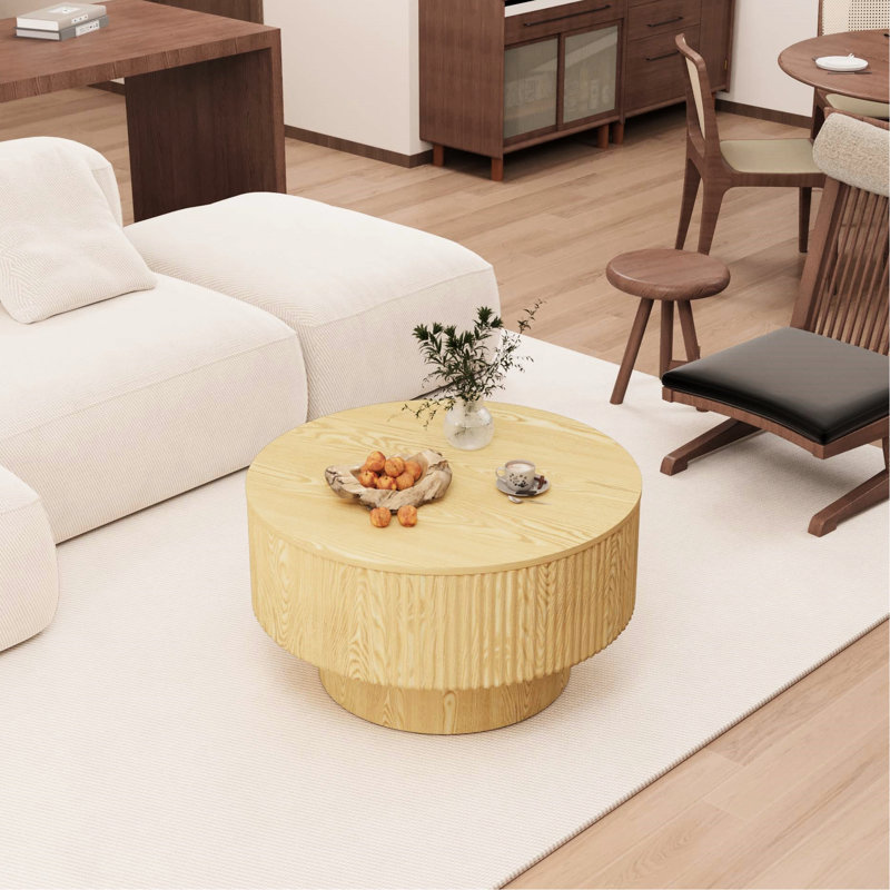 Table basse de 76 cm avec grand espace de rangement, design classique pour la décoration intérieure, base et structure stables, table moderne, convient à la cuisine et au salon, rangement dissimulé, apparence élégante.