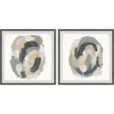 « neutral vortex v », ensemble de 2 reproductions de peintures à l’acrylique encadrées