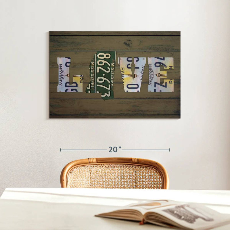 MS State Love, 16" H x 24" W